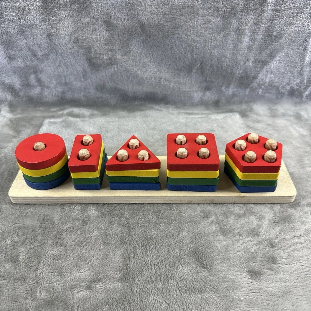 Wooden Geometric Stacker Learning Toy